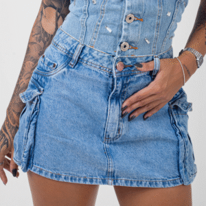 Mini Saia Cargo Jeans