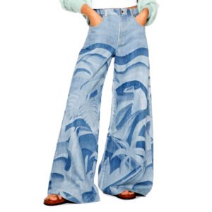Calça Feminina Jeans Pantalona Laser Montanha Azul FARM